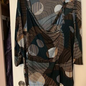 Avenue Brown wrap bodice Blouse